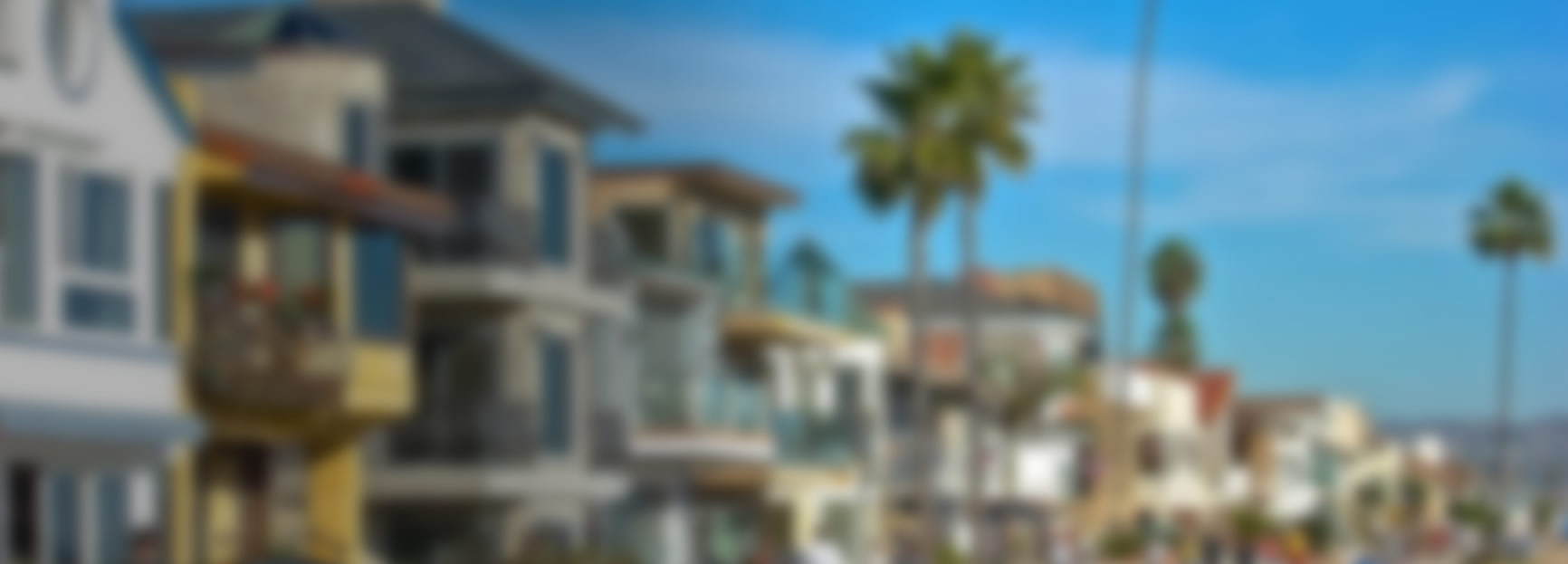 Blurred image of townhomes in a beachfront community